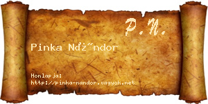 Pinka Nándor névjegykártya